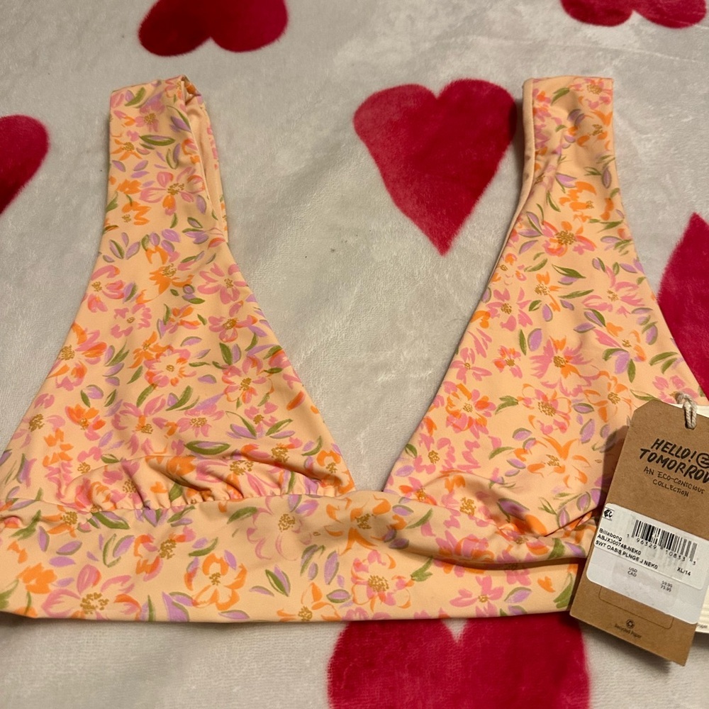 NWT Billabong Sweet Oasis Plunge Triangle Bikini Top - Picture 4 of 10